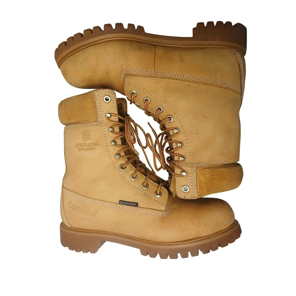Carolina Work Boots Mens 8.5 E Wheat Waterproof Insulated 600g CA9026 EH Rated